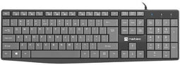 Natec Nkl-1507 - Toetsenbord Nautilus US Slim - Spatwaterdicht - Zwart/Grijs