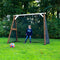 AXI 4-in-1 SportsFun in Bruin/Wit - 4-in-1 Frame voor schommel, voetbal, volleybal en tennis - Schommelframe met net voor diverse sporten - FSC hout