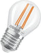 OSRAM Energy Class LED-lamp in klassieke minibolvorm, 3,8 W / 806 lm, EEK A, warm wit licht (2700 K), CRI 80, gemaakt van helder gekleurd loodvrij glas, E27 fitting, IP20, 45 mm diameter.