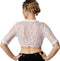 Dressforfun Dirndlblouse Heidi XL - Dirndlblouse - Halflange mouwen kantafwerking - Bloemmotief