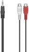 Hama 00205185 - Audio Adapter - 1x Jackplug male 3,5 mm - 2x Cinch-koppeling - Zwart