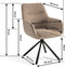 Furnihaus Olivia - Draaibare Eetkamerstoel - Armleuning 360° draaifunctie - Taupe