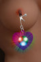 XR - CHARMED - LIGHT UP HEART SILICONE NIPPLE CLAMPS WITH LED LIGHT