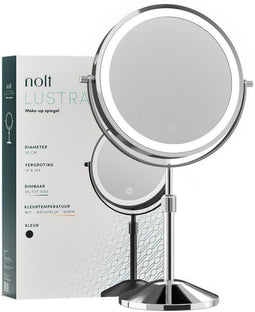 Nolt Lustra Make Up Spiegel - Dubbelzijdig 1X/10X Vergrootspiegel - Dimbare LED Verlichting - Zilver (3)
