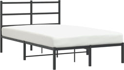 vidaXL - Bedframe - met - hoofdbord - metaal - zwart - 120x190 - cm