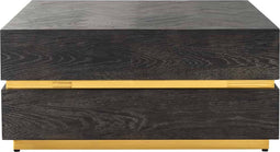 Richmond Interiors Salontafel Blackbone gold 90x90 (Block) (Black rustic)