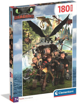 Clementoni - Puzzel - 180 Stukjes - Super Dragontrainer 2025 - Kinderpuzzel - Vanaf 7 Jaar