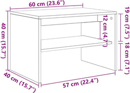vidaXL - Tv-meubel - 60x40x40 - cm - bewerkt - hout - wit