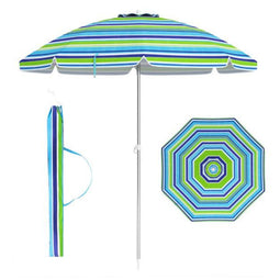 Coast Strandparasol - Kantelbaar - 178 x 178 x 206 cm - Blauw/Groen
