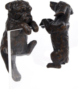 Sculptuur "Bulldog & teckel" zwart a2 polystone 5,5x5x9cm