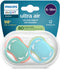 Philips Avent Ultra Air - Fopspeen - Ademend en lichtgewicht - Groen en blauw (2 stuks)