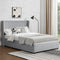 Juskys Savona Polsterbed met Opbergruimte - Lichtgrijs - 120 x 200 cm - Fluwelen Bedframe met