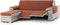 Bankbedekking Eysa NORUEGA Terra cotta 100 x 110 x 200 cm