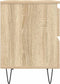 vidaXL - Nachtkastje - 40x35x50 - cm - bewerkt - hout - sonoma - eikenkleurig
