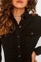 Noisy May NMJOY L/S DRESS SU033BL - Denim jurk - Knoopsluiting - Zwart - M