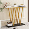 Coast Haltafel - 100 x 30 x 79 cm - Imitatiemarmer - Goudkleurig Frame - Wit Goud