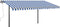 vidaXL - Luifel - automatisch - uittrekbaar - met - palen - 4,5x3 - m - blauw - en - wit