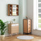 Eugad Badkamermeubel - Wandkast met Spiegel - 2-in-1 Vintage Hout/Espresso - 60 x 58 x 16 cm
