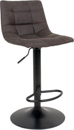 House Nordic Middelfart - Barkruk - Stoer design - Lichtbruin microleder - Donker grijs (Set van 2)