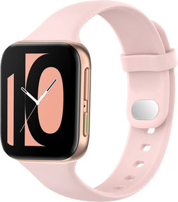 iMoshion Bandje Geschikt voor Oppo Watch 46 mm - iMoshion Siliconen band zilver knoopje - Roze