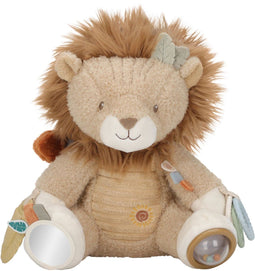 Little Dutch Safari Friends - Activiteitenknuffel Leeuw - Zachte vriend met texturen en bijtring - Beige