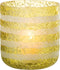 J-Line windlicht Strepen - glas - geel/wit - large