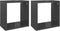 vidaXL - Wandschappen - kubus - 2 - st - 26x15x26 - cm - hoogglans - grijs