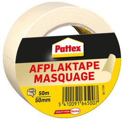 Afplaktape pattex 50mmx50m creme | 12 stuks
