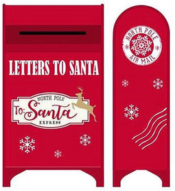 Brievenbus DKD Home Decor Kerstmis Rood Metaal Wit (34,5 x 21,5 x 61,5 cm)