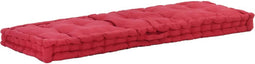 vidaXL - Palletvloerkussen - 120x40x7 - cm - katoen - bordeauxrood