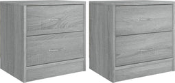 vidaXL - Nachtkastjes - 2 - st - 40x30x40 - cm - bewerkt - hout - grijs - sonoma - eiken