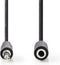 Nedis Stereo-Audiokabel - 3,5 mm Male - 3,5 mm Female - Vernikkeld - 1.00 m - Rond - Envelop