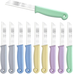 Solingen Kartelmes - Tomatenmes RVS 18,5 cm met Blade Cover - Pastelkleuren Mix (10 stuks)