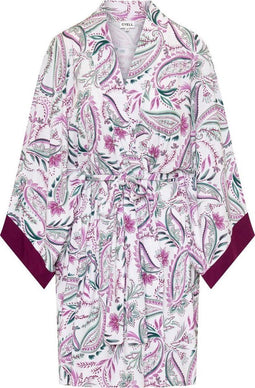 Cyell Palace Garden - Kimono - Driekwart mouw - Paisley wit-groen-paars - Maat 40
