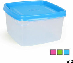 Vierkante Lunchtrommel met Deksel 500 ml Vierkant 12 x 12 x 7 cm (12 Stuks)