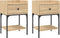 vidaXL - Nachtkastjes - 2 - st - 40,5x31x60 - cm - bewerkt - hout - sonoma - eikenkleur