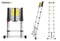 Original DIY - Telescopische Ladder Aluminium 2,60 m - 9 Tredes Ultracompact Grijs