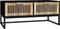 vidaXL - Salontafel - 80x40x35 - cm - bewerkt - hout - en - ijzer - zwart