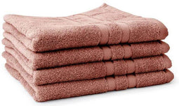 LINNICK Pure Handdoeken Set - 100% Katoen - Rose - 60x110cm - Per 4 Stuks