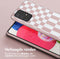 Selencia Hoesje Geschikt voor Samsung Galaxy A53 Hoesje Met Koord - Selencia Siliconen design hoesje met afneembaar koord - Roze / Irregular Check Sand Pink
