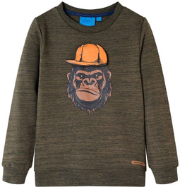 vidaXL-Kindertrui-met-gorillaprint-92-gemêleerd-donkerkakikleurig