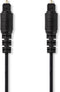 Nedis Optische Audiokabel - TosLink Male - TosLink Male - 1.00 m - Rond - PVC - Zwart - Label
