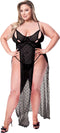Baci - Mesh Gown & Gstring Maxi jurk en string set - S/M - Zwart