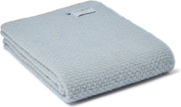 Plaid zonder franje Twill lichtblauw - 140x200 - Nieuw Wol - Tweedmill UK