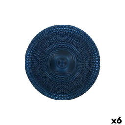 Eetbord Alfares Alfares Blauw Glas Ø 31 cm (6 Stuks)