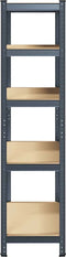 vidaXL - Opbergrek - 5-laags - staal - en - bewerkt - hout - antracietkleurig