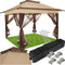 tectake® Carabobo - Vouwpaviljoen 364 x 364 x 294 cm - Waterafstotend dubbel dak UV-bescherming - Bruin