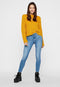 Pieces PCDELLY SKN MW CR LB124-BA/NOOS BC Dames Jeans - Skinny Fit - Stretch Denim - Maat XS