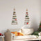 vidaXL - Hangende - kerstbomen - met - topsterren - 2 - st - 42x90 - cm - naturel - tak