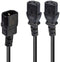 Lindy 30039 - Stroom Aansluitkabel - 2x C13 female 1x C14 male 2.00 m - Zwart